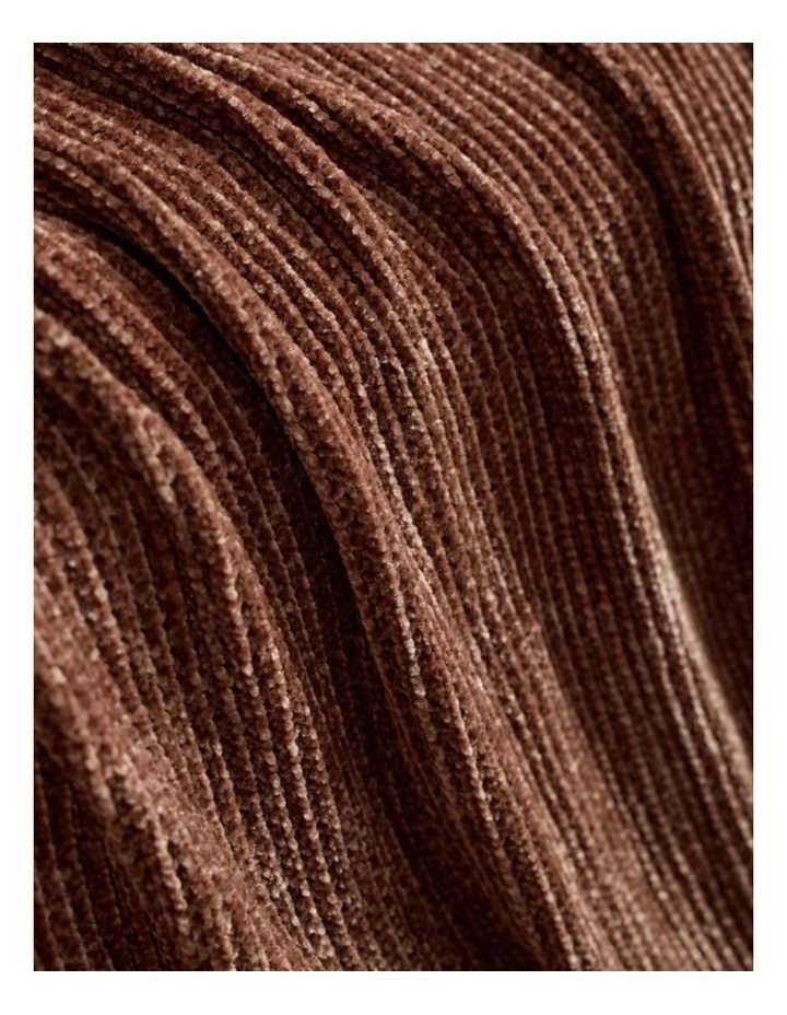 GIOIA CASA Chenille Knitted Throw in Brown image 3
