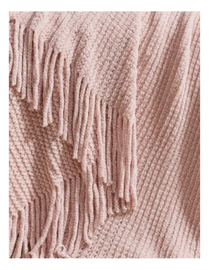 GIOIA CASA Chenille Knitted Throw in Pink image 2