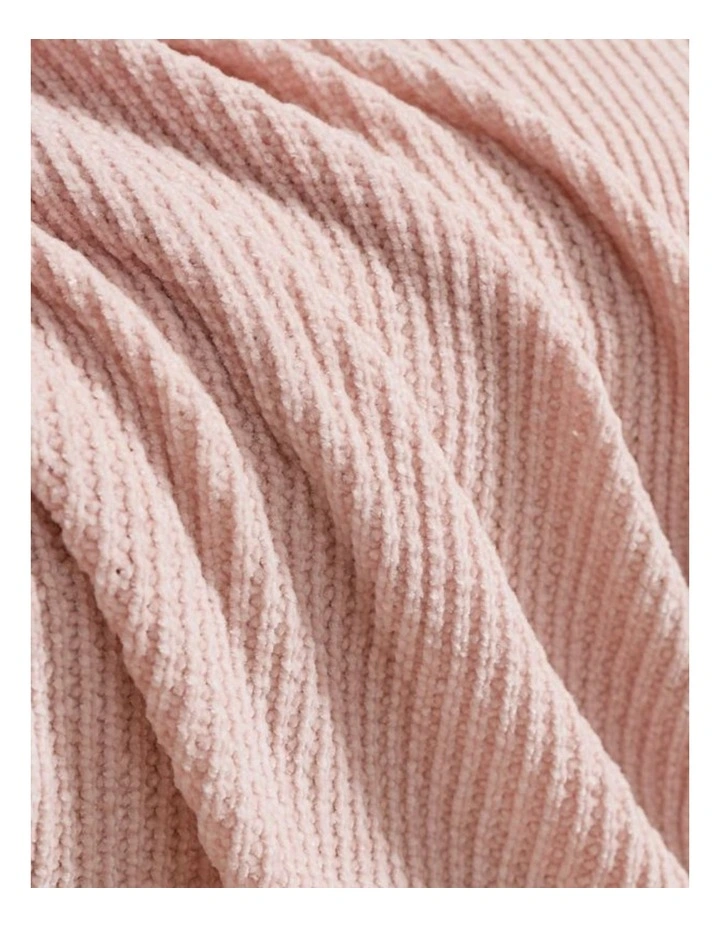 GIOIA CASA Chenille Knitted Throw in Pink image 3