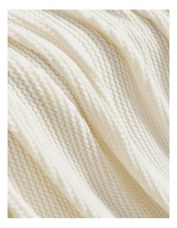 Chenille Knitted Throw in Snow image 3