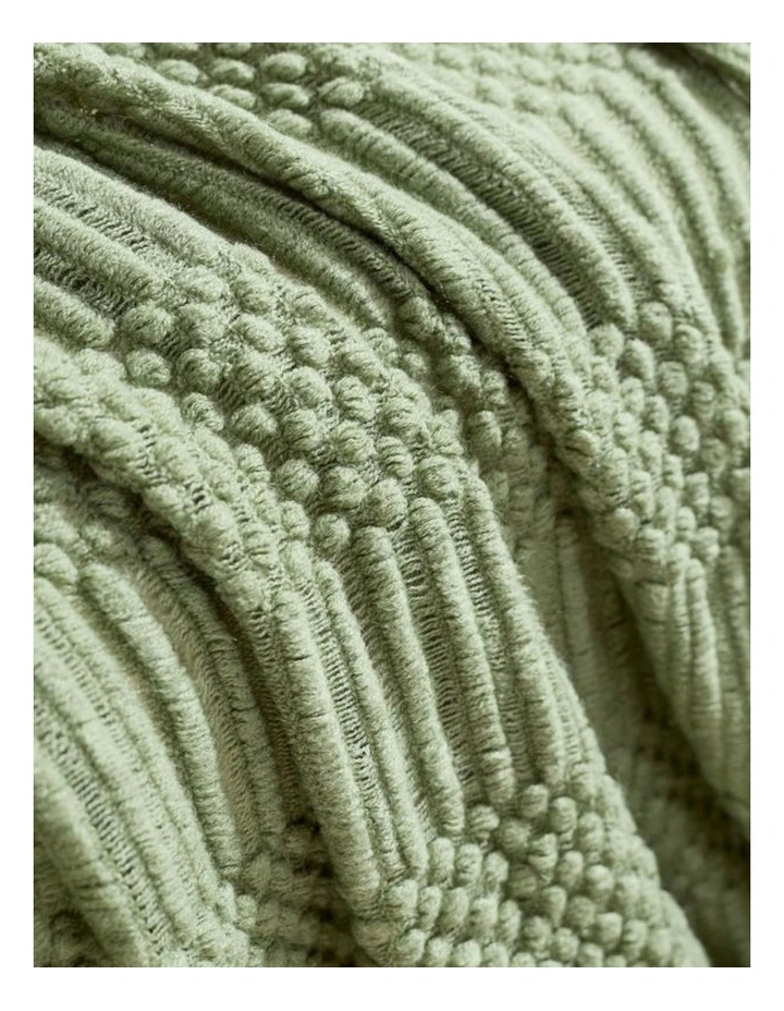 GIOIA CASA Bobble Textured Knitted Throw in Sage Green image 3