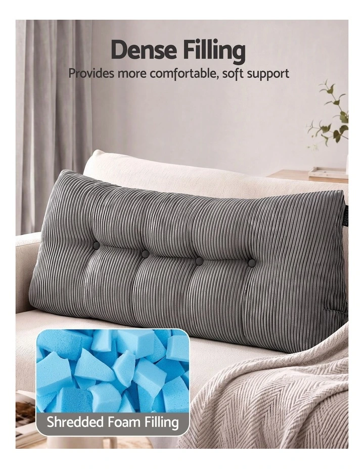 Giselle Headboard Pillow for Dorm Daybed, Reading Wedge, 320g Corduroy, Pockets, Double image 4