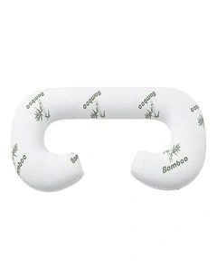 Giselle Bedding C-Shaped Pregnancy Body Pillow with Bamboo Cover for Side Sleeper