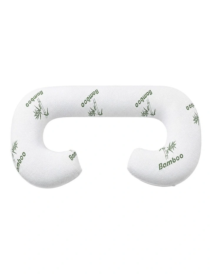 Giselle Bedding C-Shaped Pregnancy Body Pillow with Bamboo Cover for Side Sleeper image 1