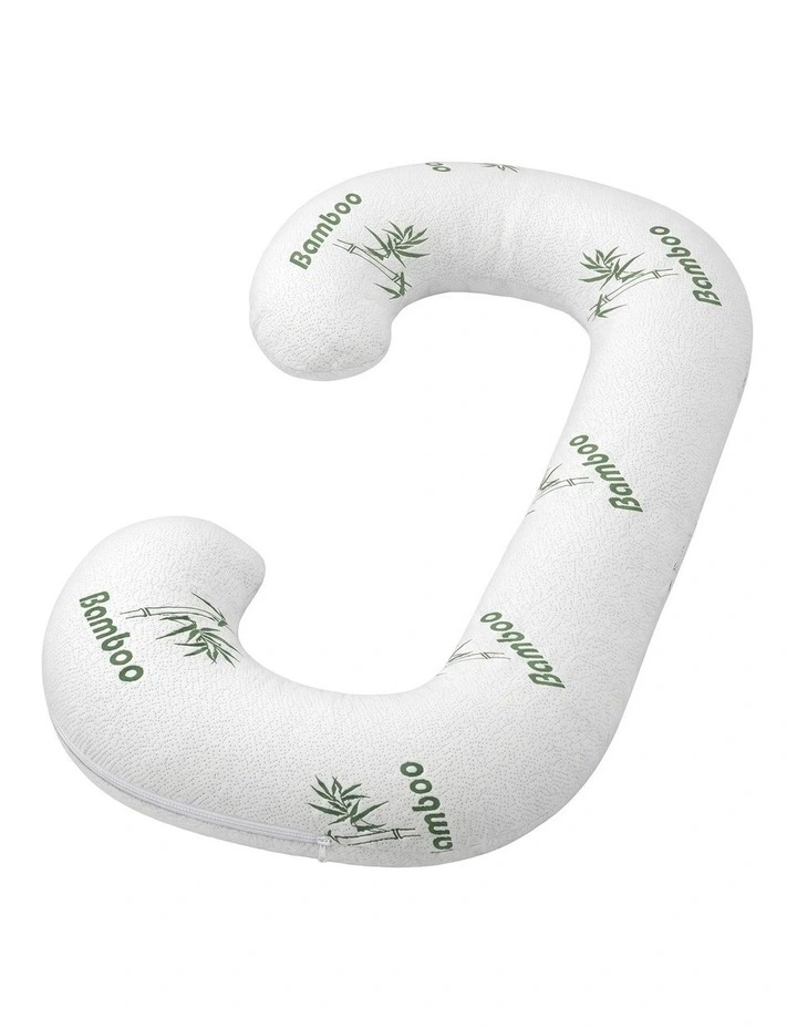 Giselle Bedding C-Shaped Pregnancy Body Pillow with Bamboo Cover for Side Sleeper image 3