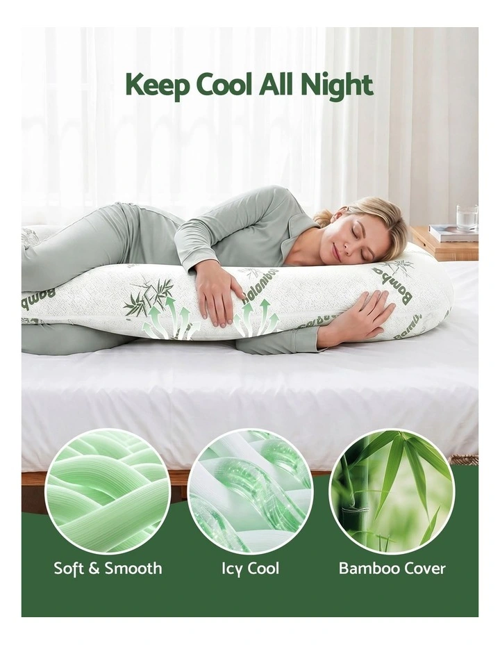 Giselle Bedding C-Shaped Pregnancy Body Pillow with Bamboo Cover for Side Sleeper image 4