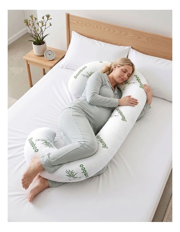 Giselle Bedding C-Shaped Pregnancy Body Pillow with Bamboo Cover for Side Sleeper image 6
