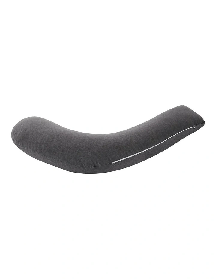 Giselle Bedding L-Shaped Pregnancy Body Pillow, Cotton Cover, 63x115cm, Grey image 1