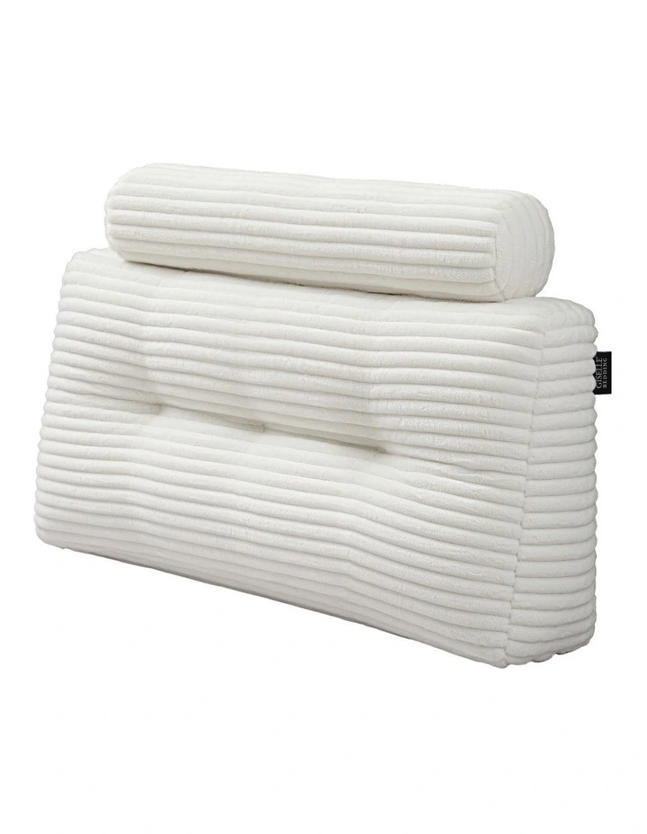 Giselle Wedge Pillow Headboard, Anti-Flat Foam, 330g Corduroy Cover, Pockets, King Single image 1