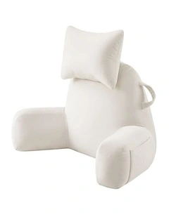 Giselle Bedding Reading Pillow with Detachable Neck Roll & Armrests, Beige
