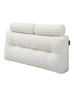Giselle Wedge Pillow Headboard, Anti-Flat Foam, 330g Corduroy Cover, Pockets, Double
