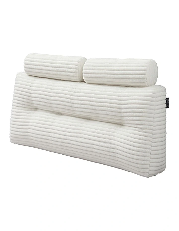 Giselle Wedge Pillow Headboard, Anti-Flat Foam, 330g Corduroy Cover, Pockets, Double image 1