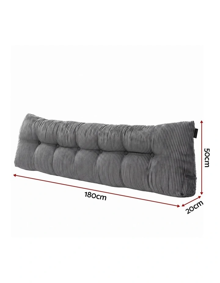 Giselle Headboard Pillow for Dorm Daybed, Reading Wedge, 320g Corduroy, Pockets, King image 2