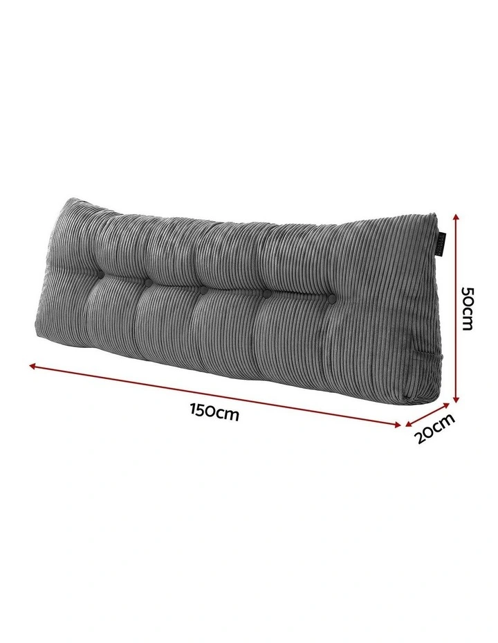 Giselle Headboard Pillow for Dorm Daybed, Reading Wedge, 320g Corduroy, Pockets, Queen image 2