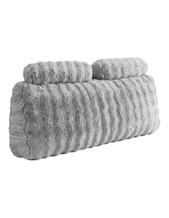 Giselle Wedge Pillow Headboard, Lumbar Support, 340g Faux Rabbit Fur, Pockets, Double