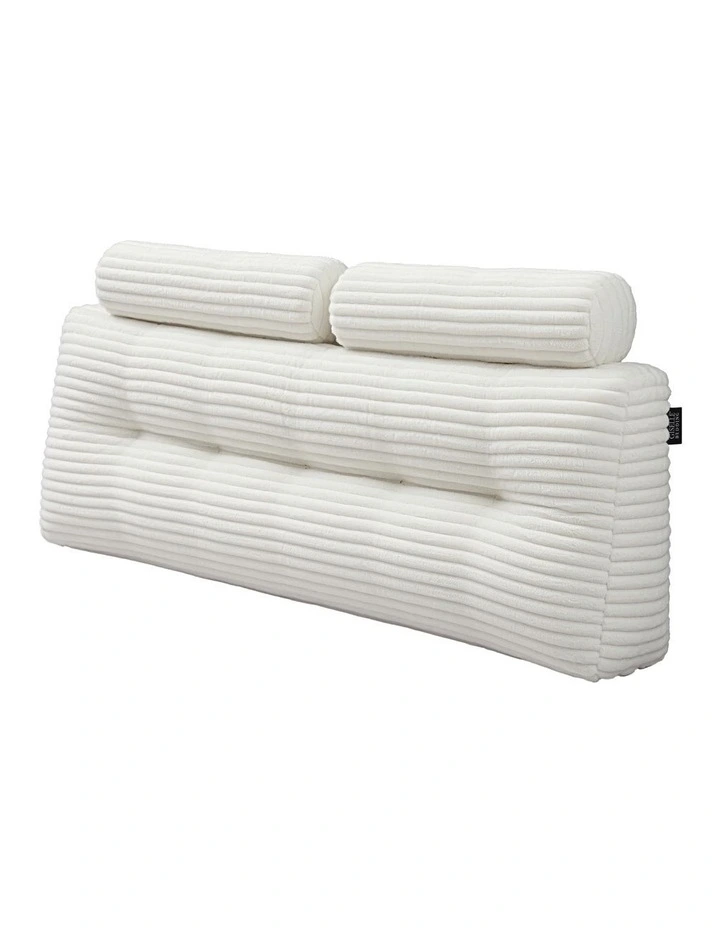 Giselle Wedge Pillow Headboard, Anti-Flat Foam, 330g Corduroy Cover, Pockets, Queen image 1