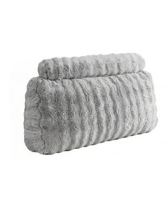 Giselle Wedge Pillow Headboard, Lumbar Support, 340g Faux Rabbit Fur, Pockets, King Single