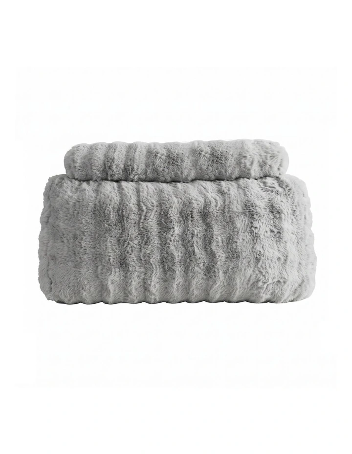 Giselle Wedge Pillow Headboard, Lumbar Support, 340g Faux Rabbit Fur, Pockets, King Single image 3