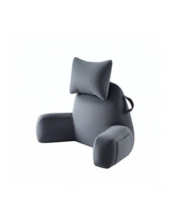 Giselle Bedding Reading Pillow with Detachable Neck Roll & Armrests, Gray