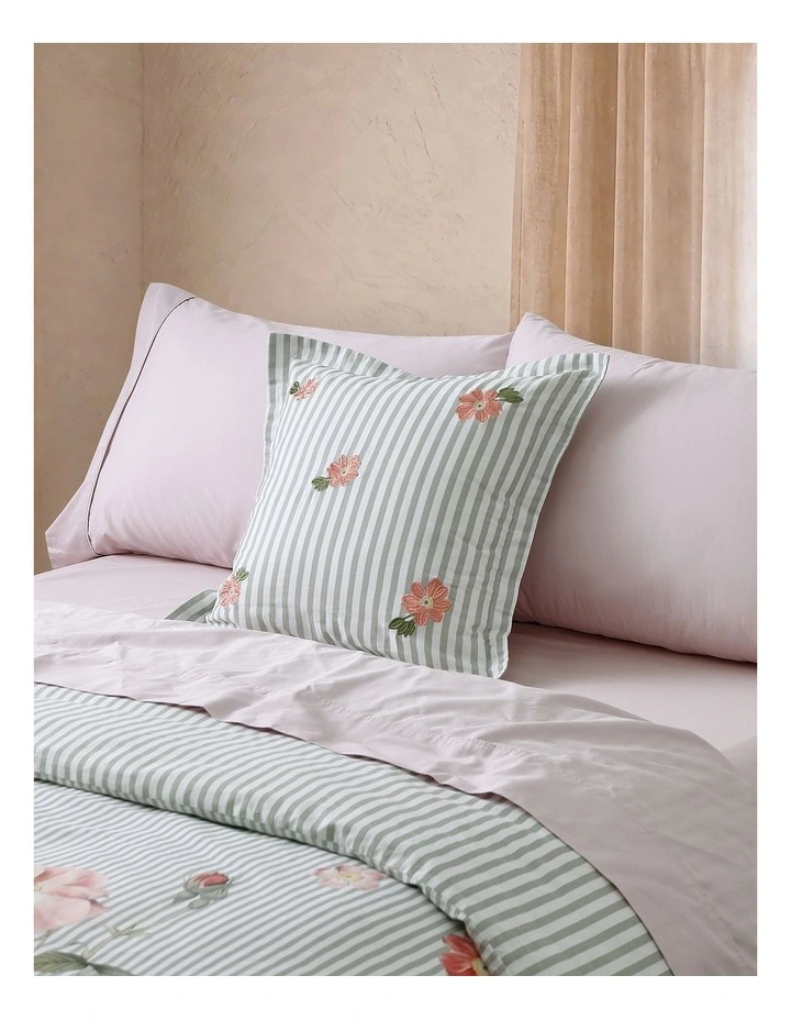 Dreamaker Lolita Embroidered Cushion 45x45cm in Green image 1