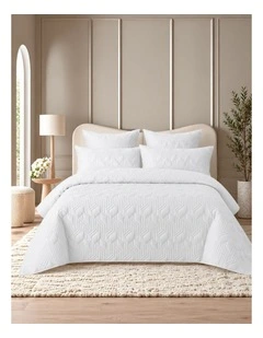 Accessorize 400TC Bamboo Cotton Coverlet Set White