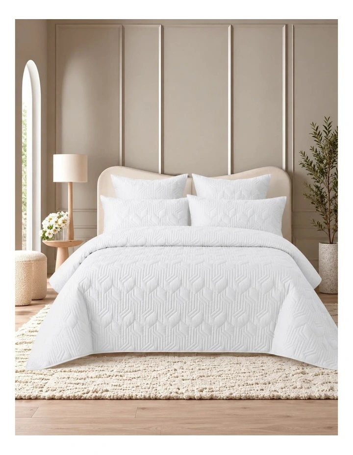 Accessorize 400TC Bamboo Cotton Coverlet Set White image 1