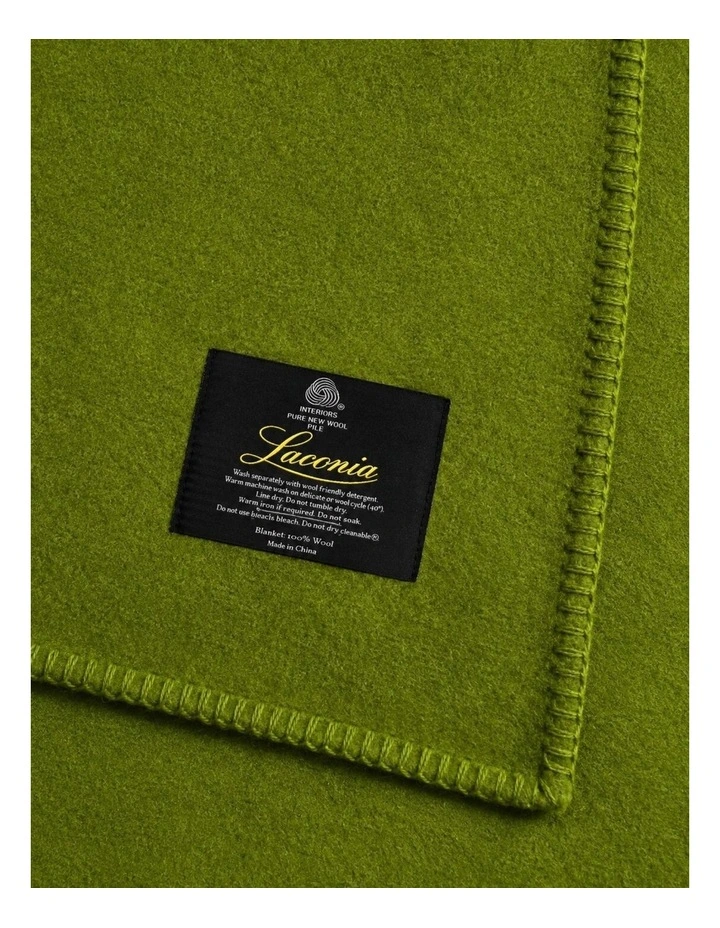 Laconia 400gsm Wool blanket - Moss Green image 2