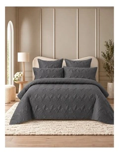 Accessorize 400TC Bamboo Cotton Coverlet Set Charcoal