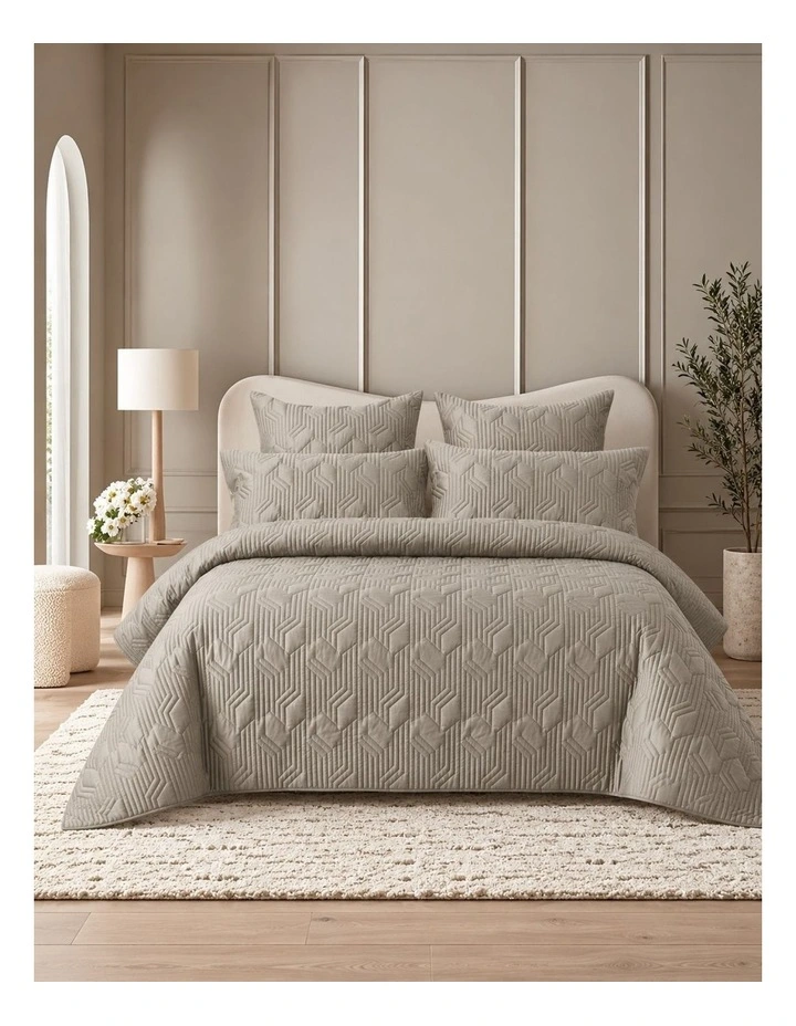 Accessorize 400TC Bamboo Cotton Coverlet Set Natural image 1