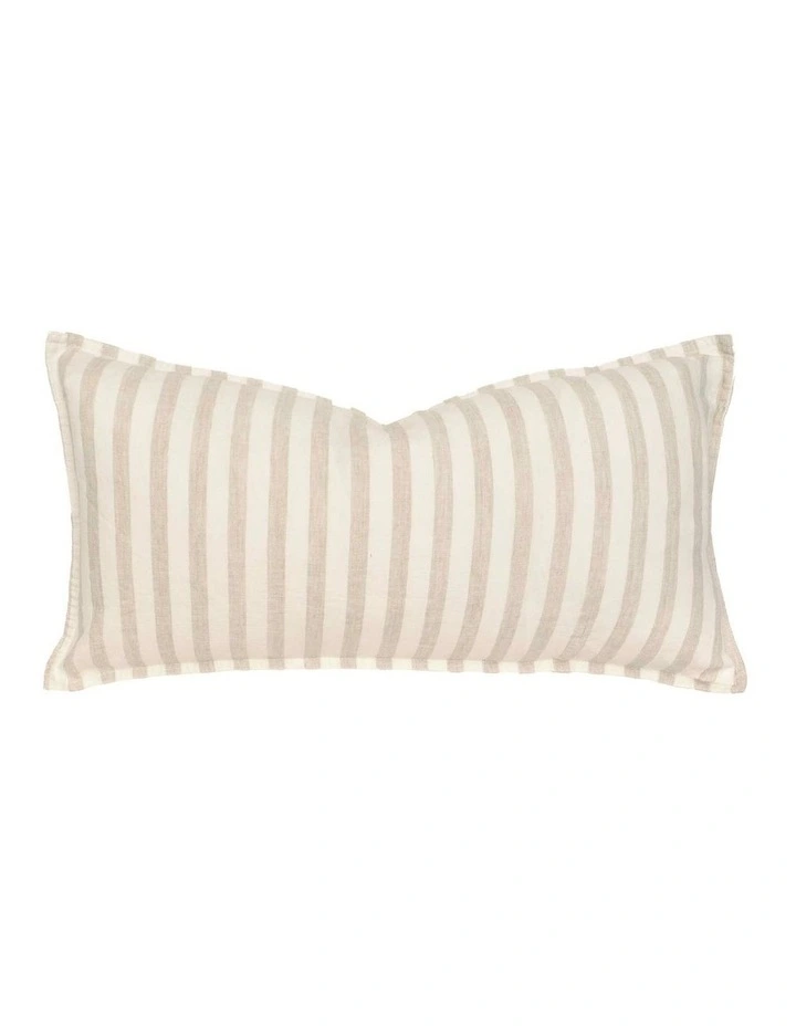 Linen Rectangle Cushion Natural Stripe image 1