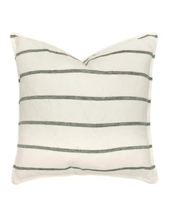 Linen Square Cushion Moss Stripe