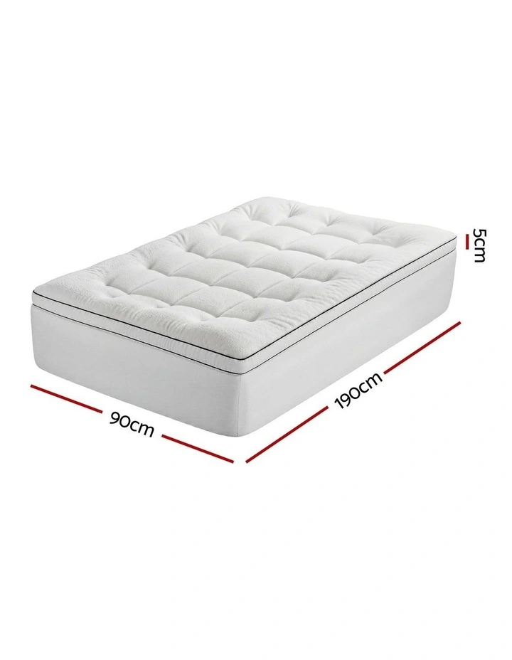 Giselle Bedding Single Mattress Topper 5cm Coral Fleece image 2
