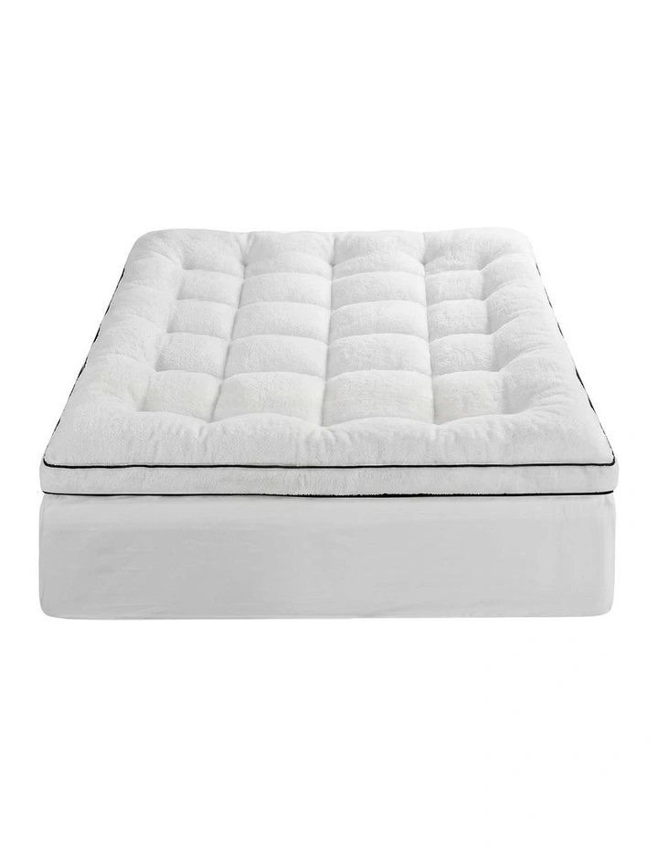Giselle Bedding Single Mattress Topper 5cm Coral Fleece image 3