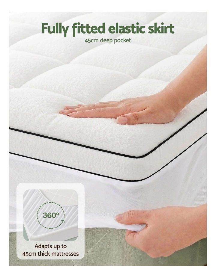 Giselle Bedding Queen Mattress Topper 5cm Coral Fleece image 5