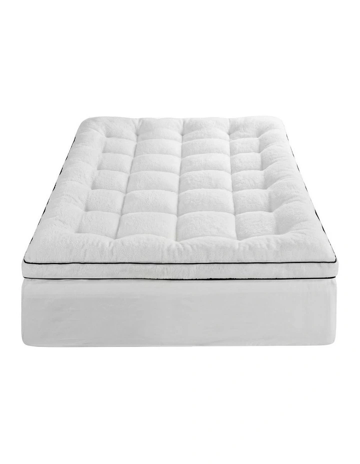 Giselle Bedding King Mattress Topper 5cm Coral Fleece image 3