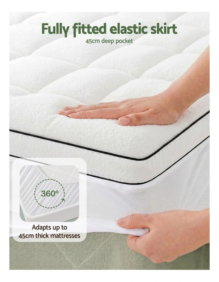 Giselle Bedding King Mattress Topper 5cm Coral Fleece image 5