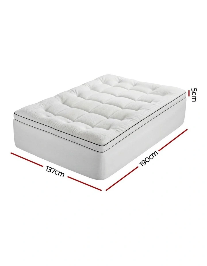 Giselle Bedding Double Mattress Topper 5cm Coral Fleece image 2