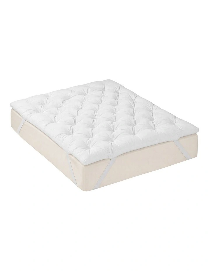 Giselle King Pillow Top Mattress Topper 1300GSM White Duck Feather For Old Bed Upgrade 5cm Thick image 3