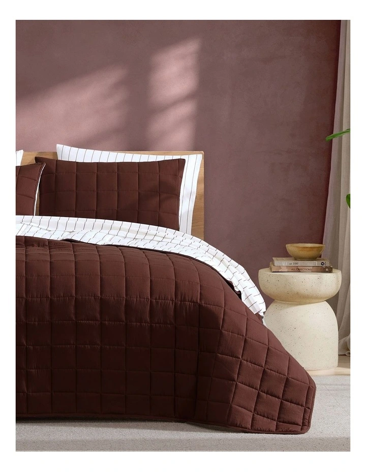 Chateau Reversible Coverlet Set In Mahogany image 1