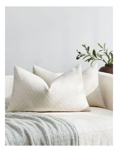 Chenille Waffle Cushion Covers in Oatmeal 2 Pack (30x50cm)