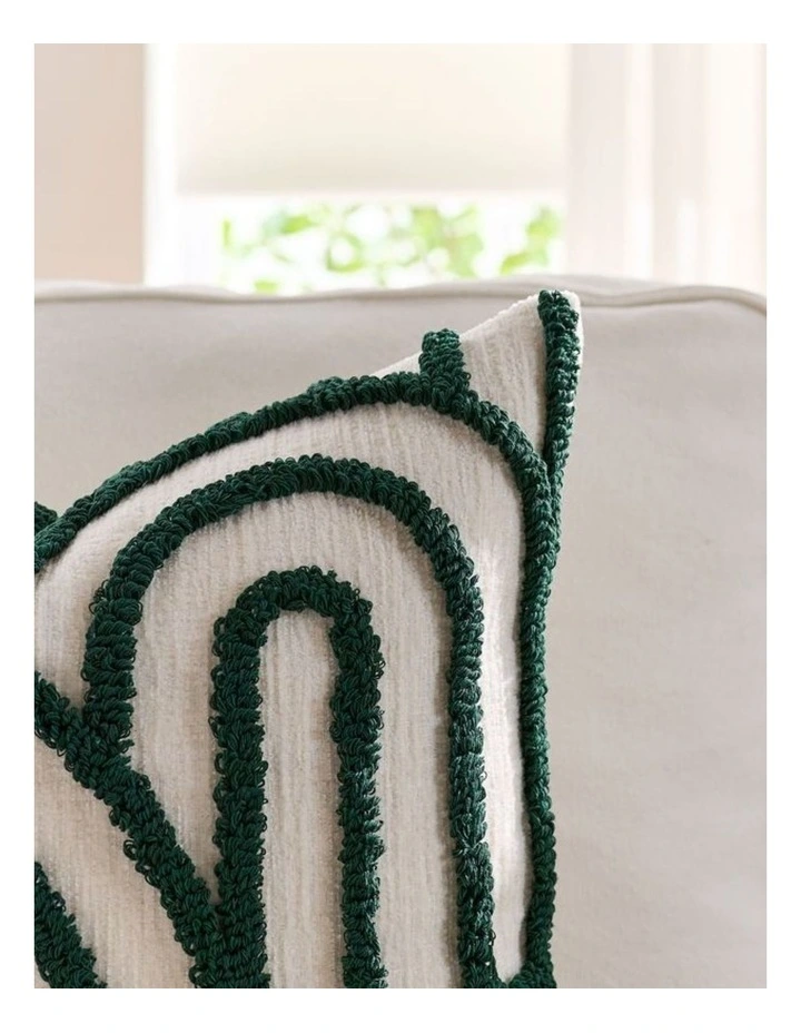 Tufted Arch Cushion Covers in Forest Green 2 Pack (45x45cm) image 2