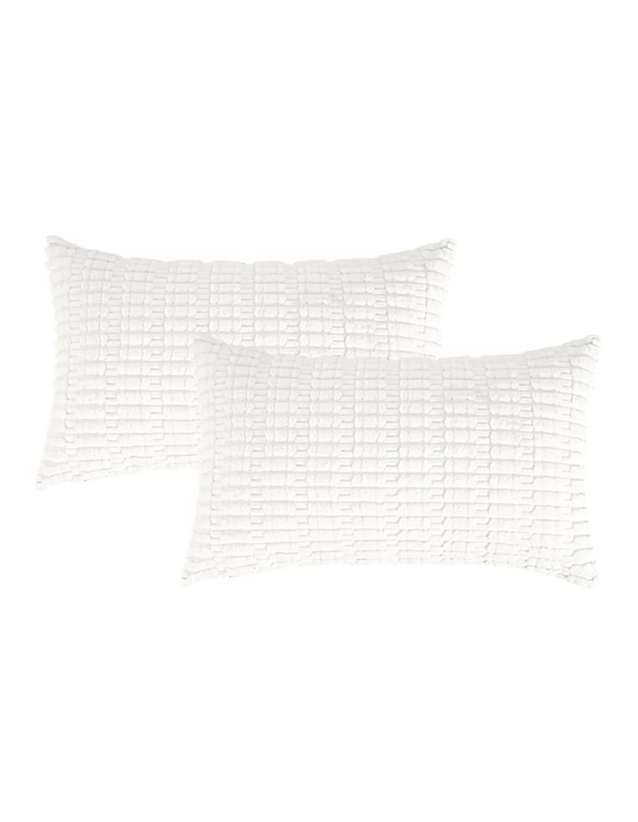 Boho Corduroy Cushion Covers in White 2 Pack (30x50cm) image 2