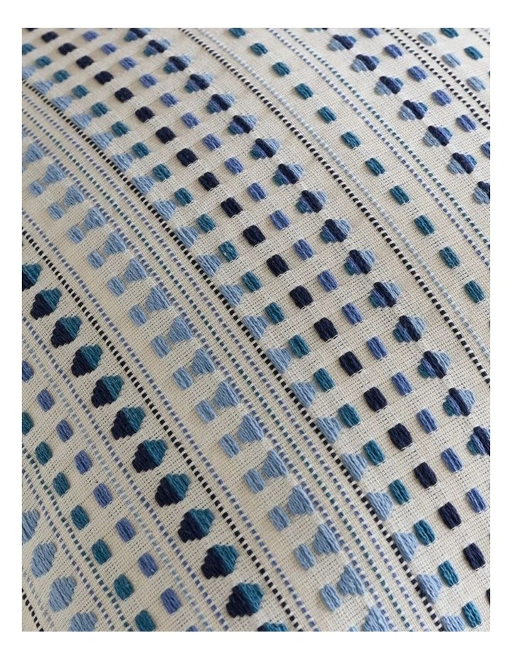 Bohemian Dot Woven Cushion Covers in Blue 2 Pack (30x50cm) image 2
