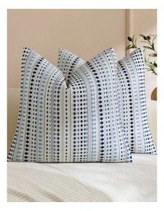 Bohemian Dot Woven Cushion Covers in Blue 2 Pack (45x45cm)