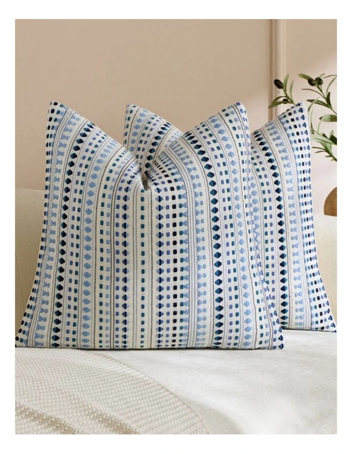 Bohemian Dot Woven Cushion Covers in Blue 2 Pack (45x45cm) image 1