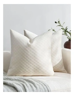 Chenille Waffle Cushion Covers in Oatmeal 2 Pack (45x45cm)