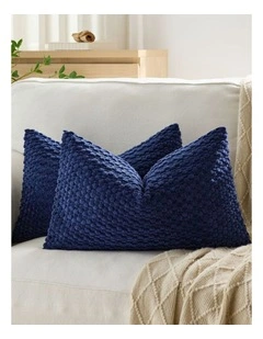 Bubble Corn Cushion Covers in Navy Blue 2 Pack (30x50cm)