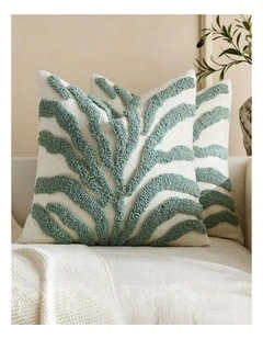 Tufted Leaf Cushion Covers in Seafoam 2 Pack (45x45cm)