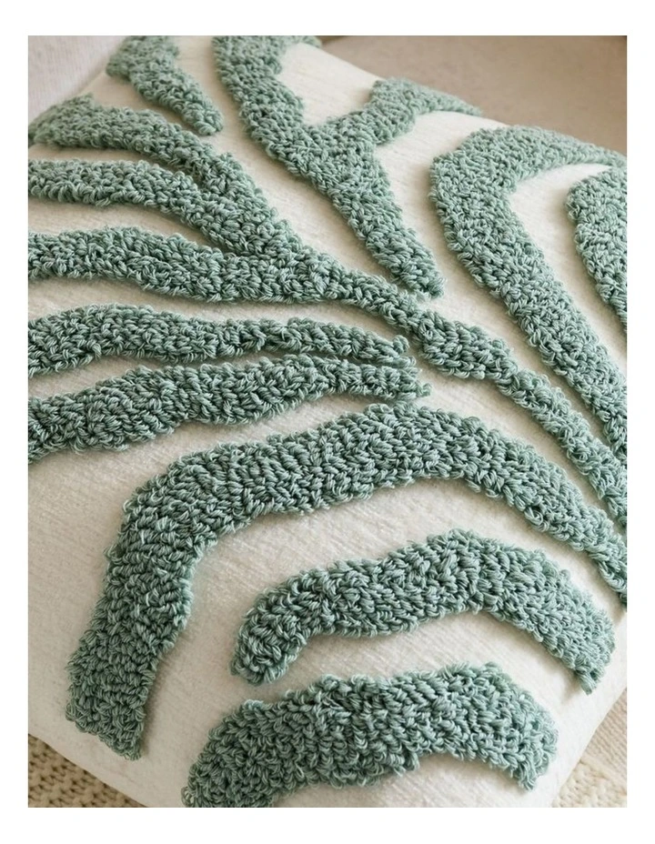 Tufted Leaf Cushion Covers in Seafoam 2 Pack (45x45cm) image 2