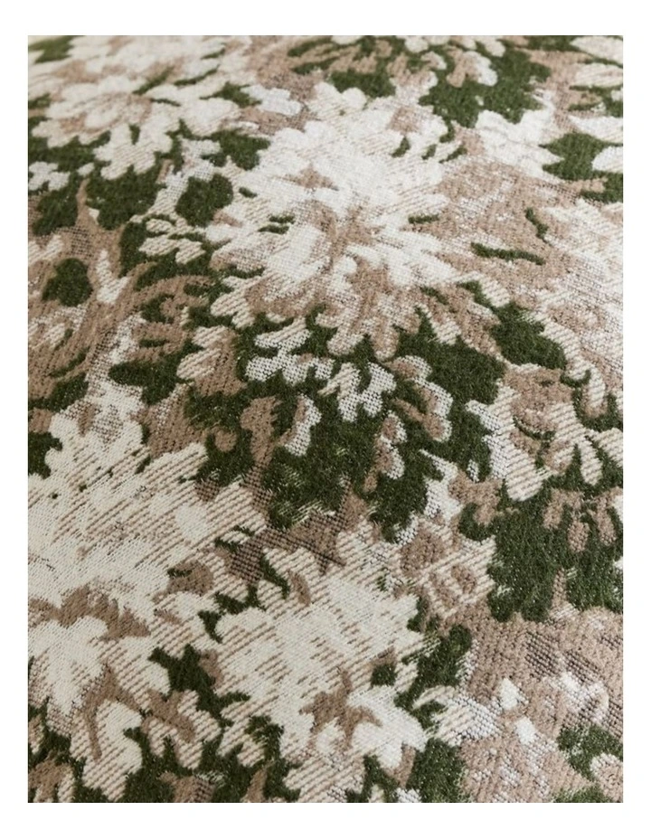 Vintage Botanical Chenille Cushion Covers in Green 2 Pack (30x50cm) image 2
